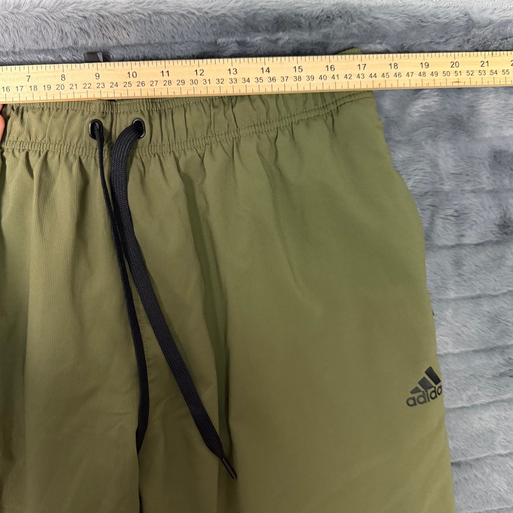 Adidas Jogger Pants Mens 2XL Olive Green 3-Stripe Mesh Lined Athlete Track Pants - Picture 2 of 9